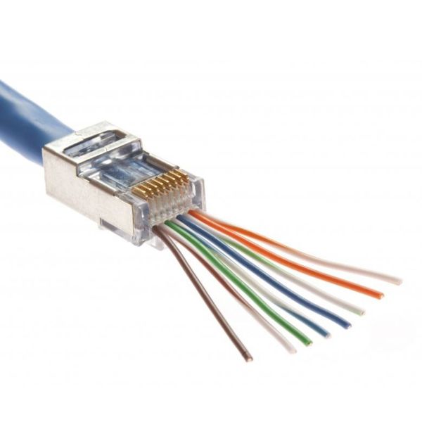Picture of Cat5e/6 Shielded EZ-RJ45 Plug w/ Internal Ground