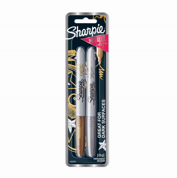 Picture of Metallic Fine Point Permanent Marker Gold & Silver Pack of 2