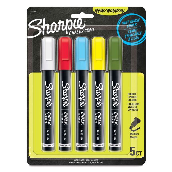 Picture of Assorted Chalk Wet Erase Marker Pack of 5