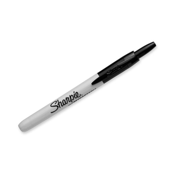 Picture of Retractable Permanent Black Marker with Fine Bullet 1.0mm