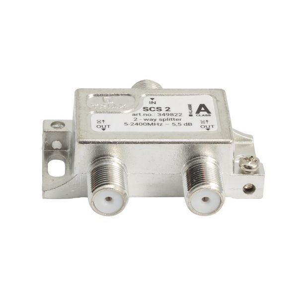 Picture of RF 2-Way Splitter 2.4GHz. Coaxial Splitter for SAT-IF & MATV Distribution Networks.
