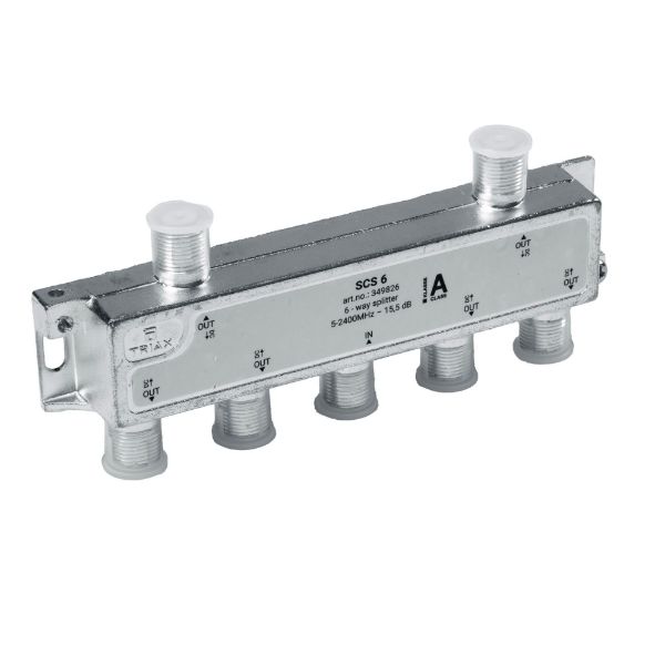 Picture of RF 6-Way Splitter 5-2400MHz. All ports power pass - diode steered
