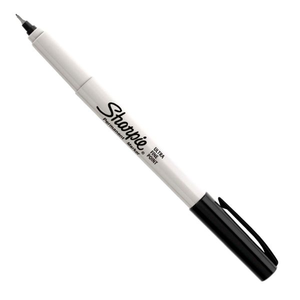 Picture of Ultra Fine Point Permanent Black Colour Marker. Permanent on most Surfaces