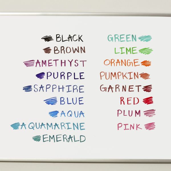 Picture of Dry Erase Markers Chisel Tip. 12-Pack. Black Colour. Bright Vivid Non-toxic Ink.