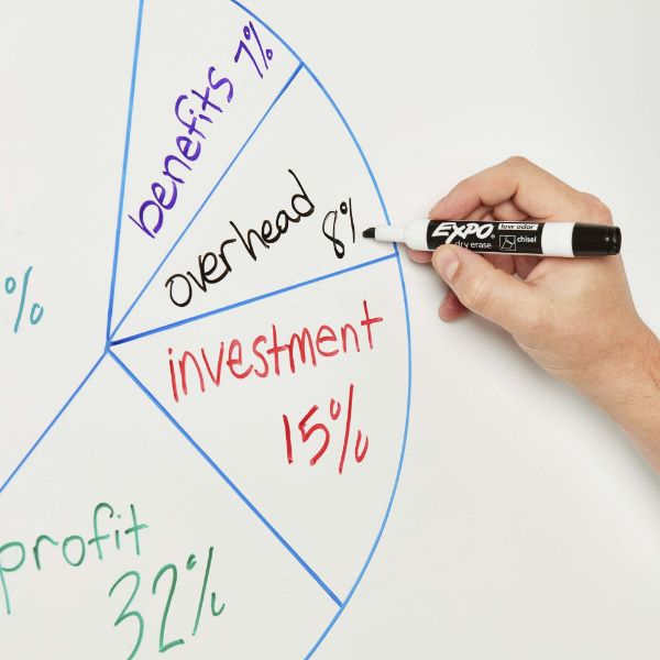 Picture of Dry Erase Markers Chisel Tip w/ Cleaning Spray & Eraser Red Blue Green & Black