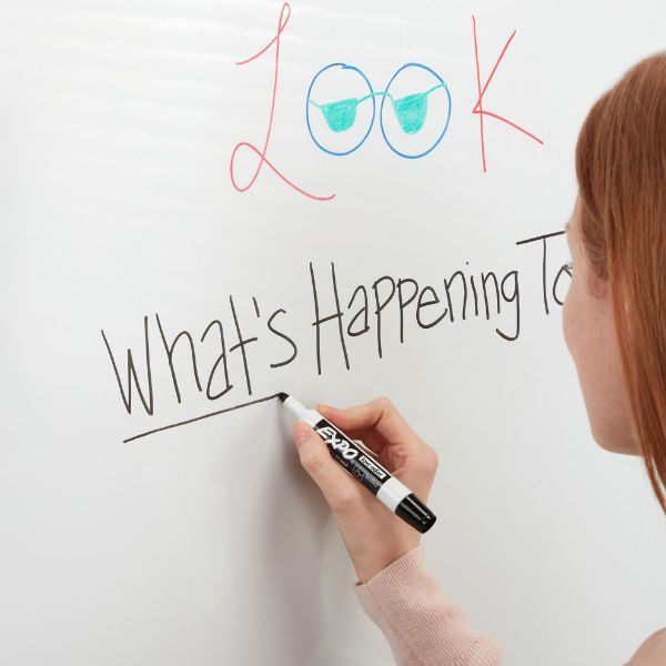 Picture of Dry Erase Markers Bullet Marker 12-Pack. Black Colour. Bright Vivid Non-toxic Ink.