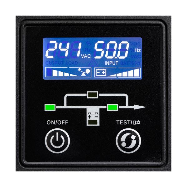 Picture of 9E 1000VA/800W Double Conversion Online Tower UPS LCD Display