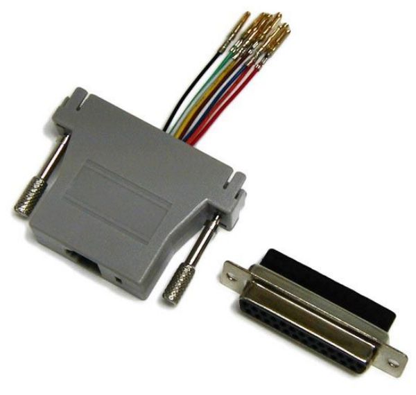 Picture of DB25 Female to RJ45 Adaptor 8 Wire Black