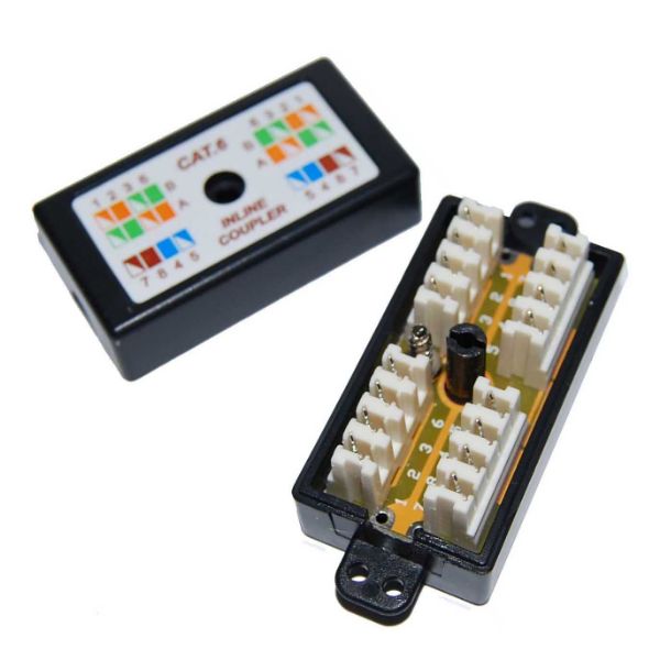 Picture of Cat6 Inline Coupler Punch Down Black Colour