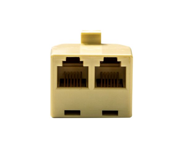 Picture of RJ11 6x Conductor Dual Adaptor 2x Sockets/1x Plug