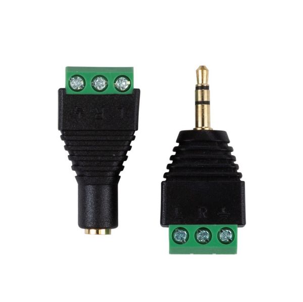 Picture of 3.5mm Stereo to Wired Adapter PAIR Male & Female