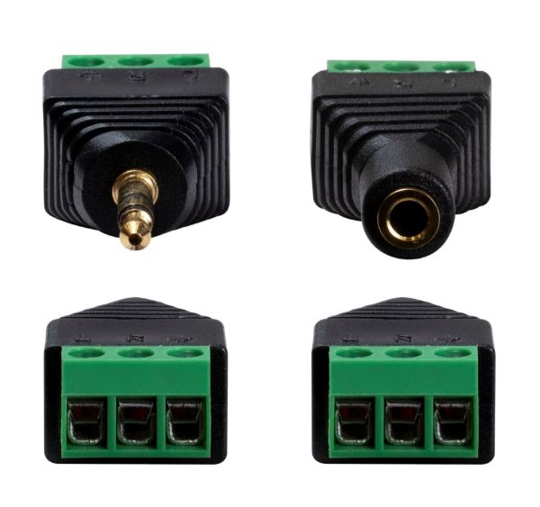 Picture of 3.5mm Stereo to Wired Adapter PAIR Male & Female