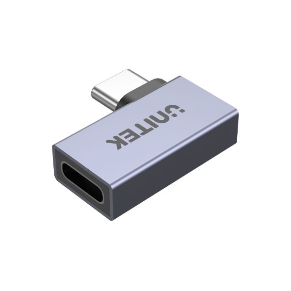 Picture of USB-C 90 Degree Adapter. Type-C Male to Female. Supports up to 8K@60Hz