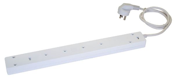 Picture of 6-way 10A Home & Office Powerboard w/ two USB 3.4A Rapid Charging Ports