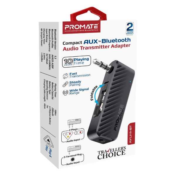 Picture of In-Flight AUX to Bluetooth Audio Transmitter Adapter 7m Transmission Range
