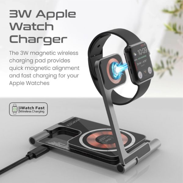 Picture of 3-in-1 Ultra-Slim Foldable 15W Magsafe Wireless Charging Station. 3W Apple Charger.