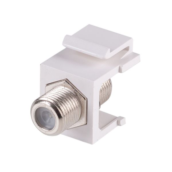 Picture of F to F Keystone Adapter Female Connectors on the Front & Back For Keystone Panel/Wall Plates