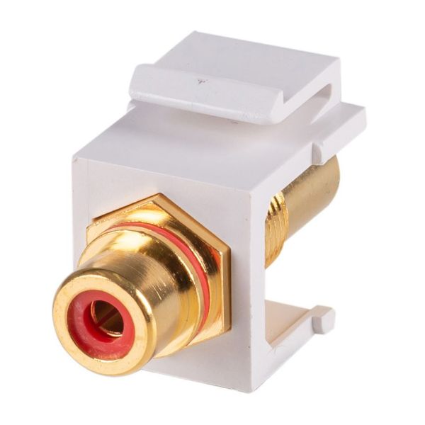 Picture of Red RCA to RCA Keystone Adapter Gold Plated
