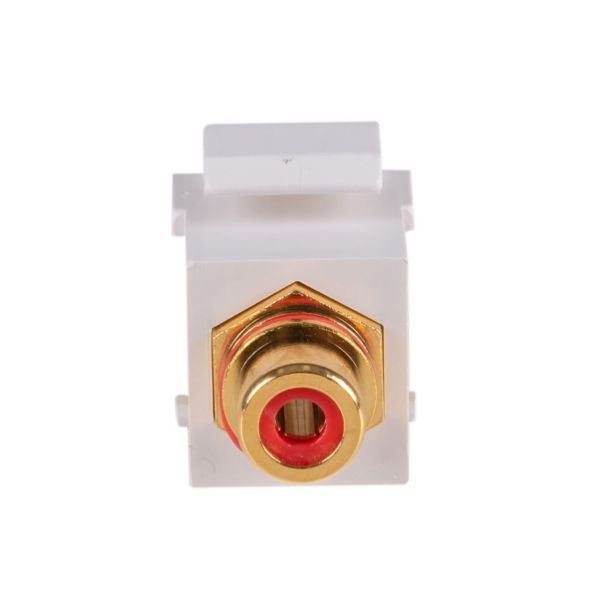 Picture of Red RCA to RCA Keystone Adapter Gold Plated
