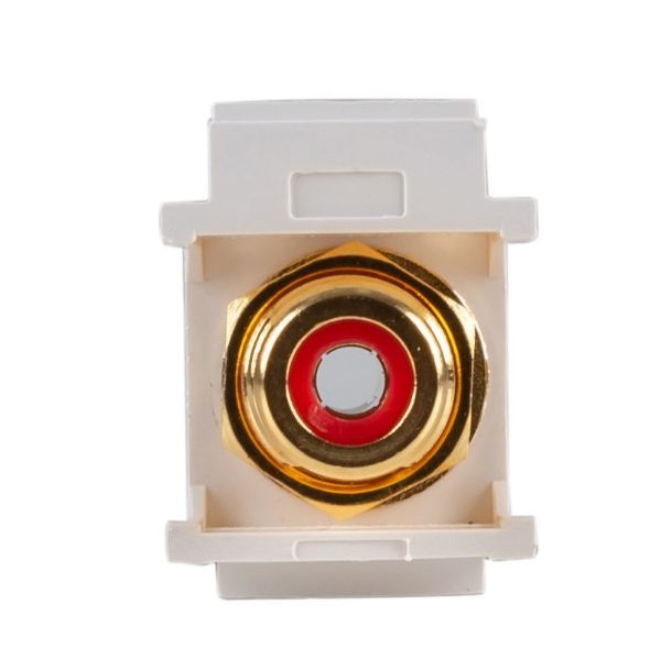 Picture of Red RCA to RCA Keystone Adapter Gold Plated