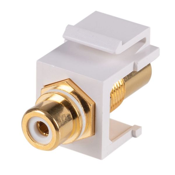 Picture of White RCA to RCA Keystone Adapter Gold Plated
