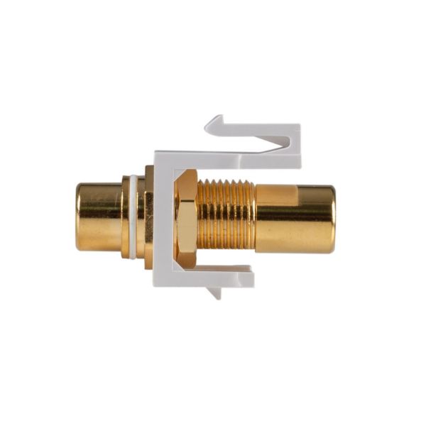 Picture of White RCA to RCA Keystone Adapter Gold Plated