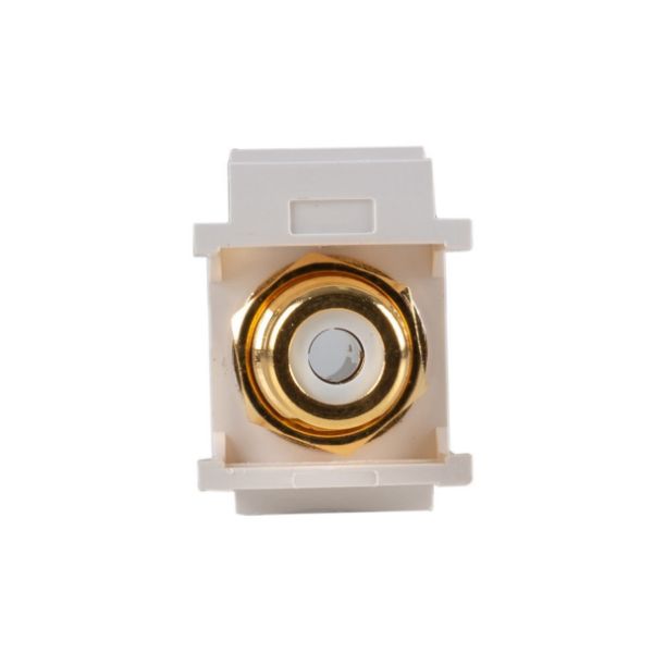 Picture of White RCA to RCA Keystone Adapter Gold Plated