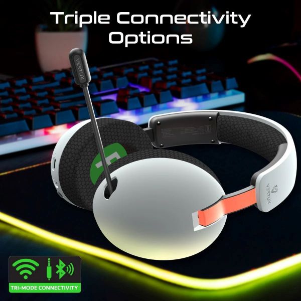 Picture of High Performance Wireless BT Gaming Headset Retractable Mic Up to 80Hrs Playback