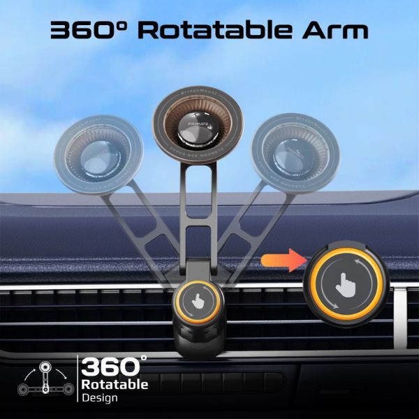 Picture of MagGrip 360 Rotatable Smartphone Holder w/ AC Vent Mount. Secure Anti-Slip Mount