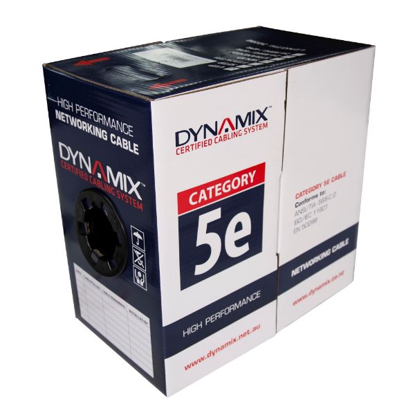 Picture of 305m Cat5E UTP EXTERNAL Solid Cable 24AWGx4P 100MHz UV Stabilised Black PE Jacket