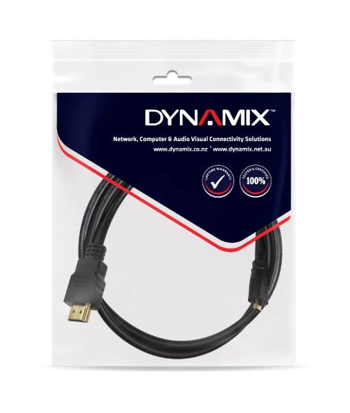 Picture of 1m HDMI to HDMI Micro Cable v14 Max Res: 4K@30Hz Colour Black