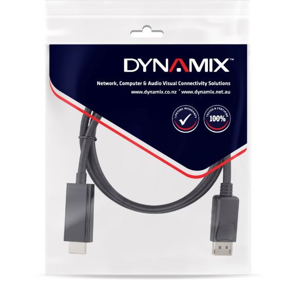 Picture of 1m DisplayPort Source to HDMI 2.0 Monitor - Directional Cable. Max Res: 4K@60Hz