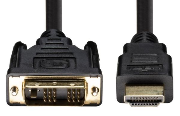 Picture of 1m HDMI Male to DVI-D Male (18+1) Cable. Single Link Max Res:1080P 60Hz
