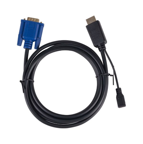 Picture of 2m HDMI to VGA Cable Micro USB Female. Optional Power. No HDCP. HDMI 1.4