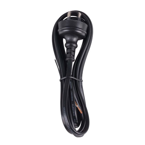 Picture of 2M 2-Pin Plug to Bare End 2 Core 0.75mm Cable Black Colour SAA Approved