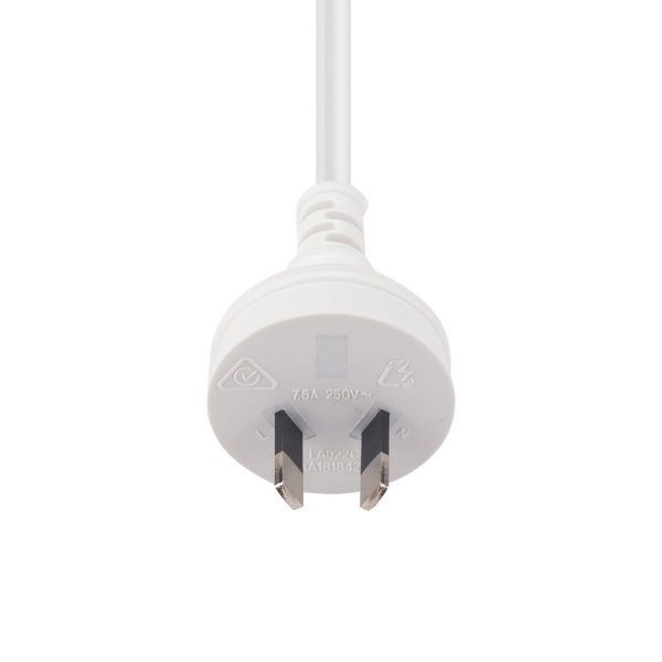 Picture of 2M 2-Pin Plug to Bare End 2 Core 0.75mm Cable White Colour SAA Approved