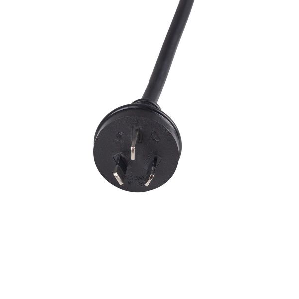 Picture of 2M 3-Pin Plug to Bare End 3 Core 1.5mm Cable Black Colour SAA Approved.