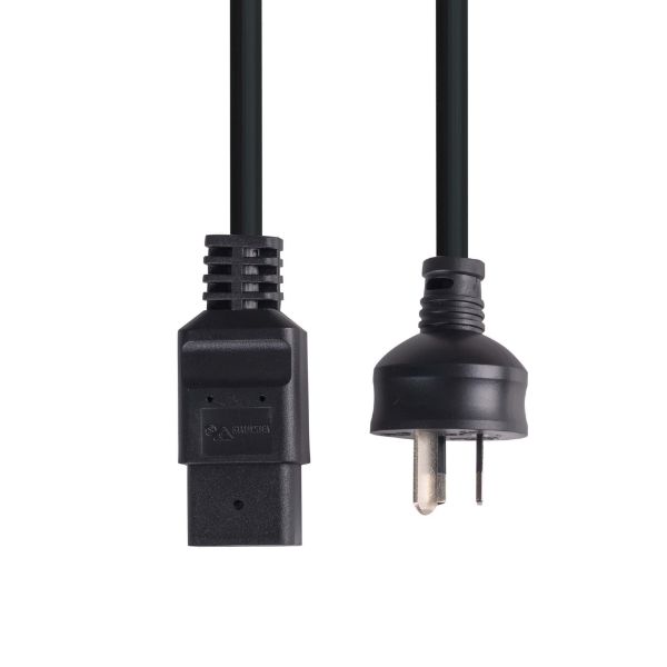 Picture of 2M Power Cord - 15A 3 Pin Plug to 15A C19 Plug
