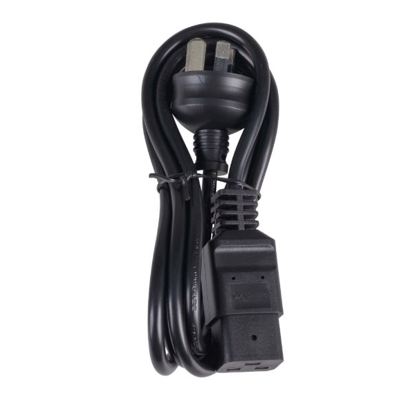 Picture of 2M Power Cord - 15A 3 Pin Plug to 15A C19 Plug