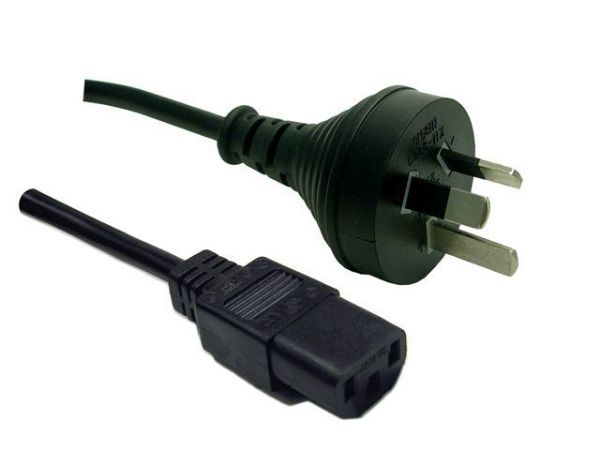 Picture of 1M 3-Pin Plug to IEC C13 Female Plug 10A Power Cord. 1.0mm copper core.