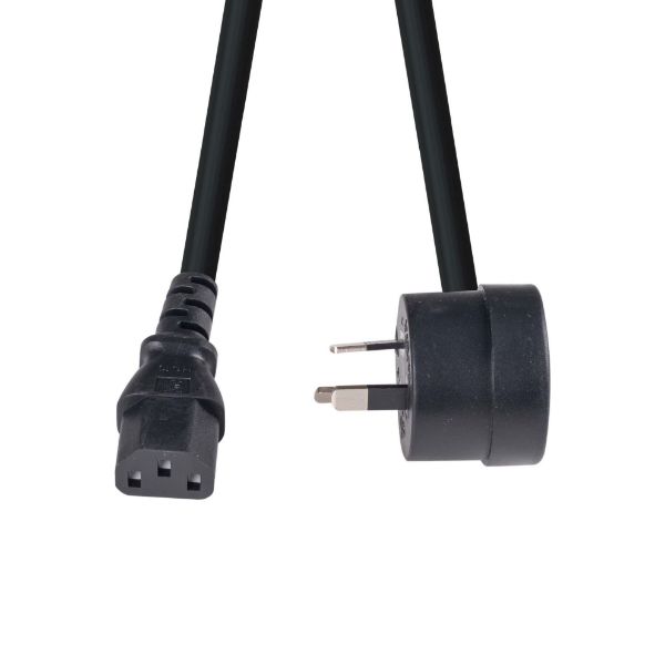 Picture of 1.2M 3-Pin TAPON Ended Plug. IEC C13 Female Connector 10A SAA Approved Power Cord.