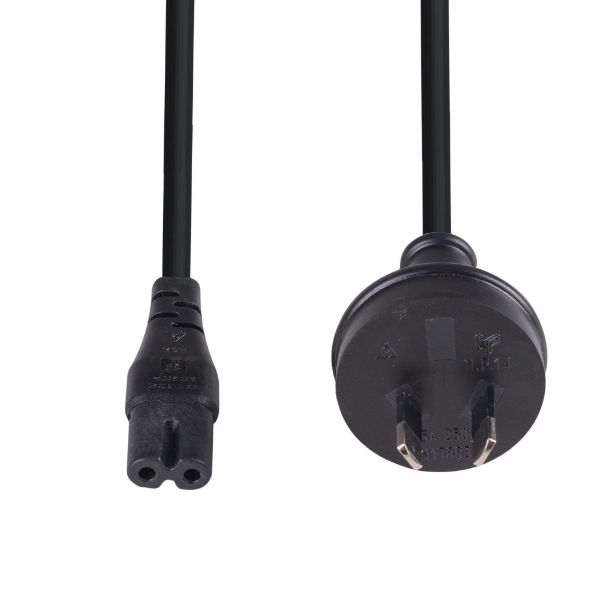 Picture of 5M 2-Pin plug to C7 Figure Figure 8 connector. 7.5A. SAA approved power cord. 0.75mm