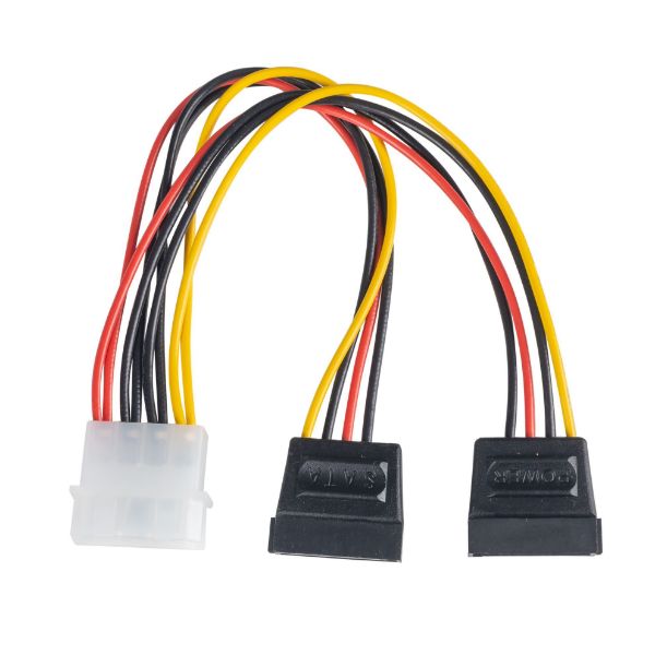 Picture of Dual Port Serial ATA Power Splitter Cable Converts 5.25'' Power Connector to 2x SATA
