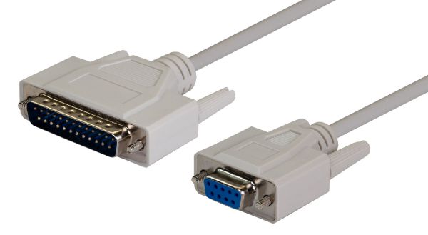 Picture of 2m PC AT Serial Printer Cable - Moulded DB9F/DB25M