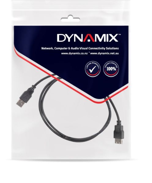 Picture of 1m USB 2.0 Cable USB-A Male to USB-A Female Connectors