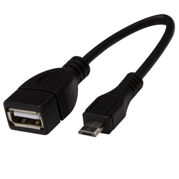 Picture of 0.1m USB 2.0 Micro-B Male to USB-A Female Adapter OTG compatible