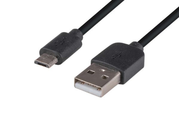 Picture of 2m USB 2.0 Micro-B Male to USB-A Male Connectors Colour Black