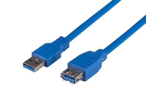Picture of 2m USB 3.0 USB-A Male to Female Extension Cable Blue 900mA/5V