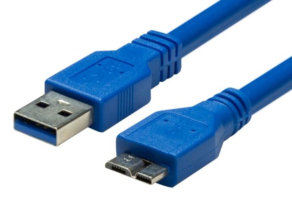 Picture of 2m USB 3.0 Micro-B Male to USB-A Male Connector Colour Blue