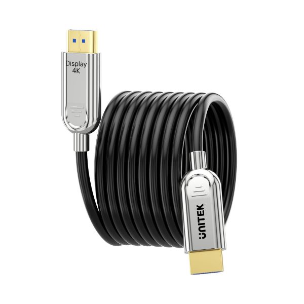 Picture of 100m HDMI 4K Fibre Optic 2.0 Cable w/ 24K Gold-plated Connectors. Supports HDR ARC